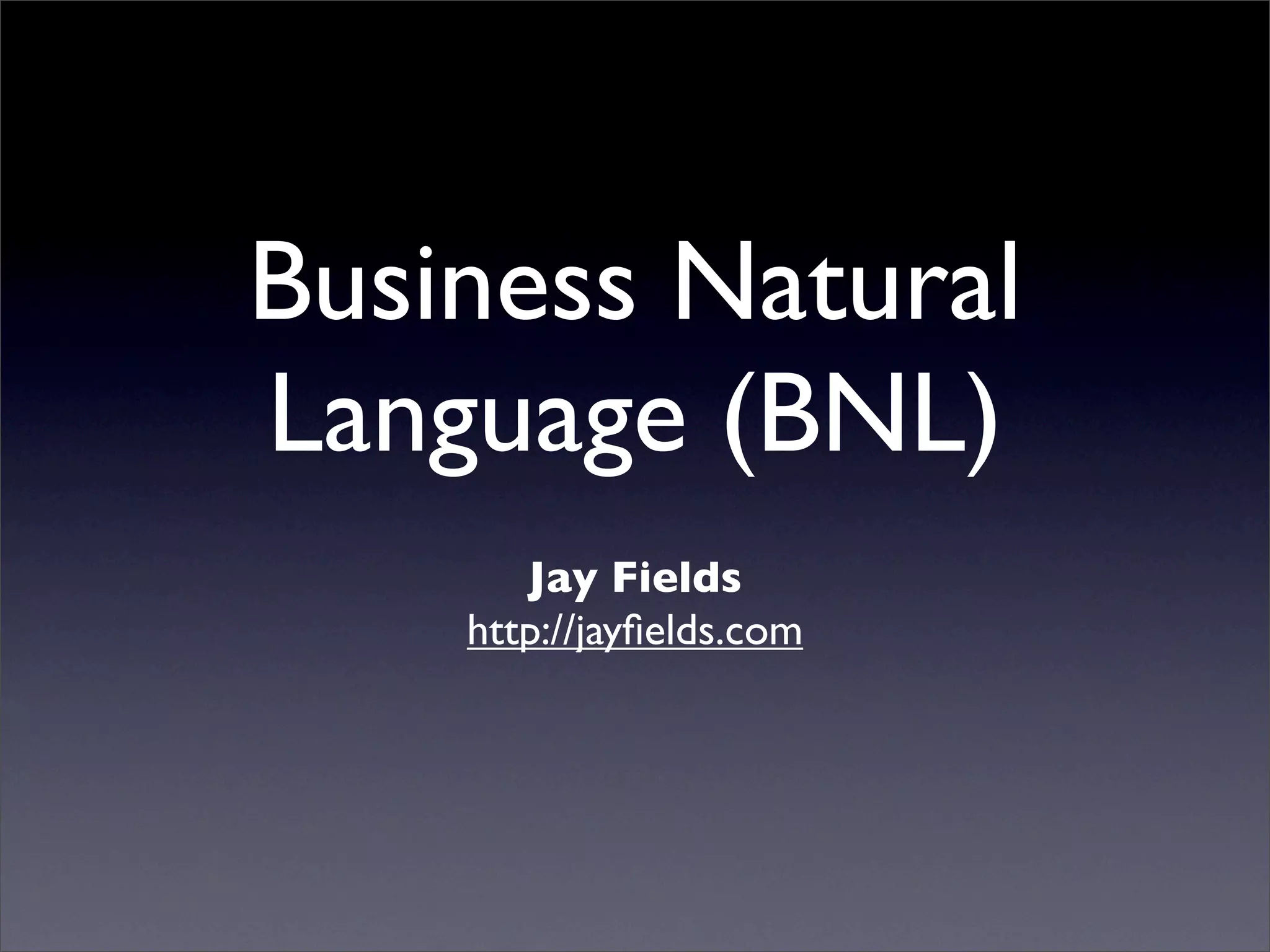 Business Natural Languages Development In Ruby