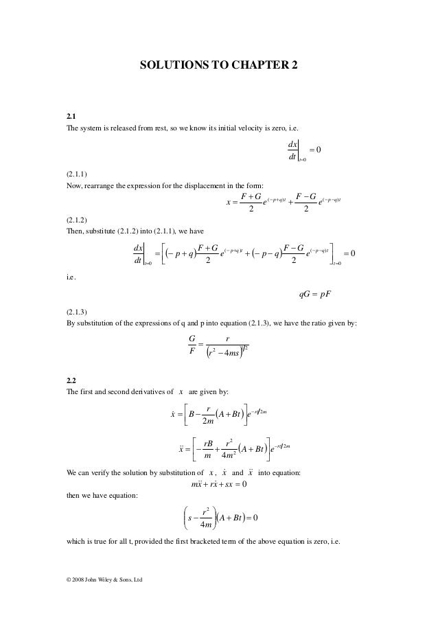 Physics Of Vibration And Waves Solutions Pain