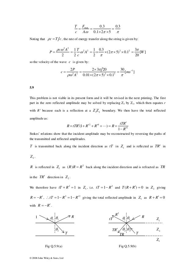 Physics Of Vibration And Waves Solutions Pain