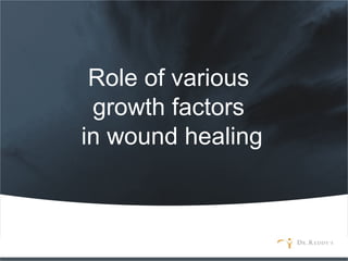 Role of various
growth factors
in wound healing
 