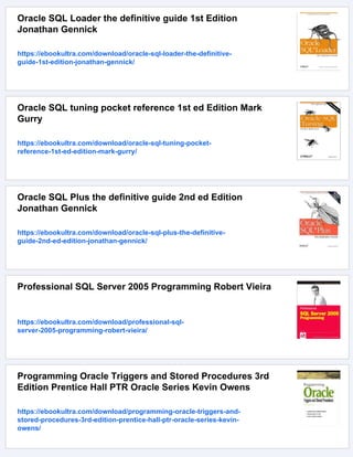 Oracle PL SQL Programming Sixth Edition Steven Feuerstein | PDF