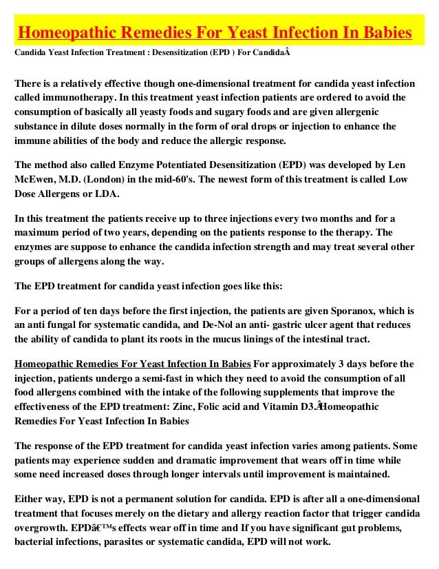 Homeopathic Remedies For Yeast Infection In Babies