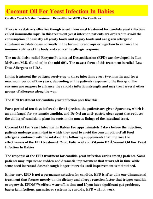 Coconut Oil For Yeast Infection In Babies