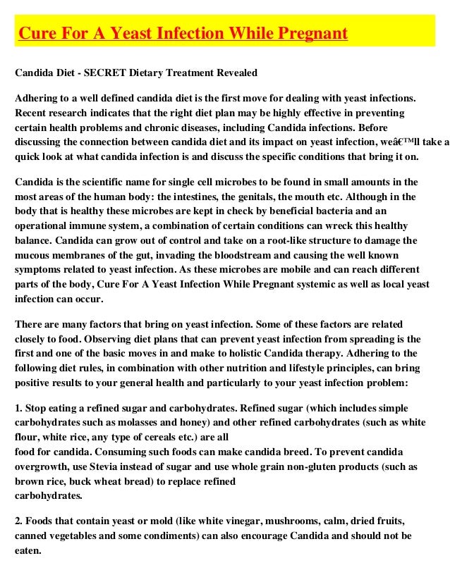 Cure For A Yeast Infection While Pregnant
