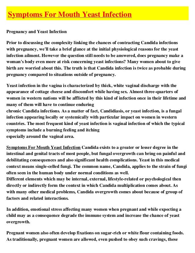 Symptoms For Mouth Yeast Infection