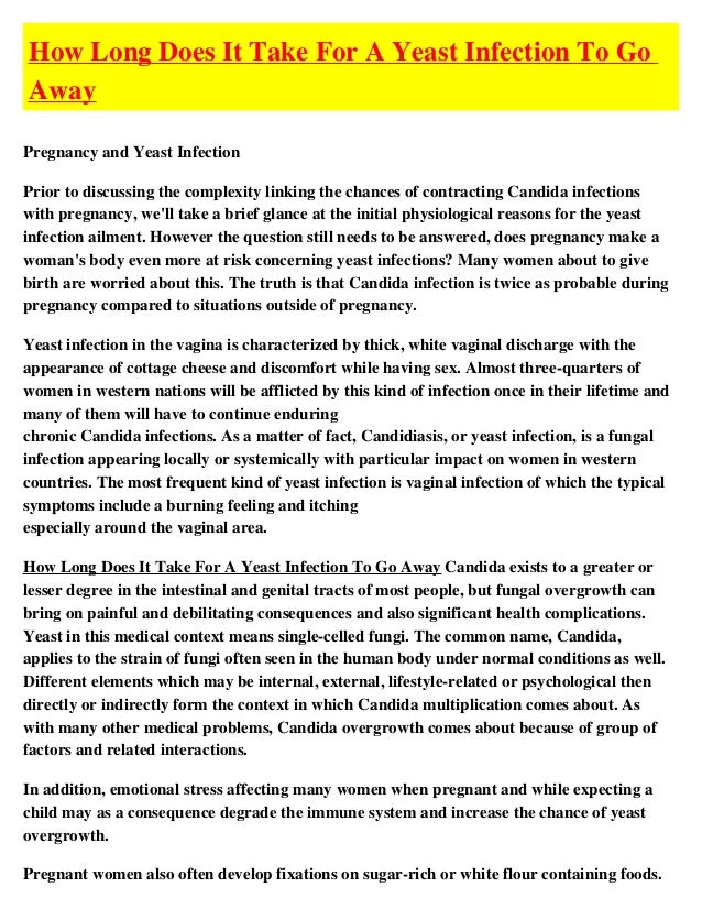 How Long Does It Take For A Yeast Infection To Go Away