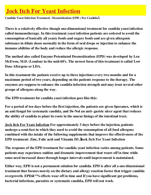 Jock Itch For Yeast Infection