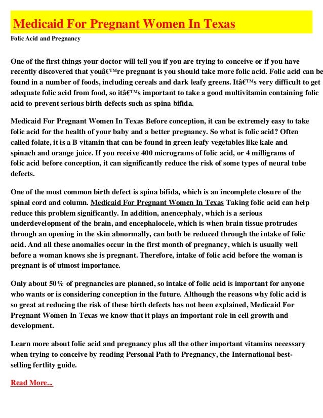 Medicaid For Pregnant Women In Texas