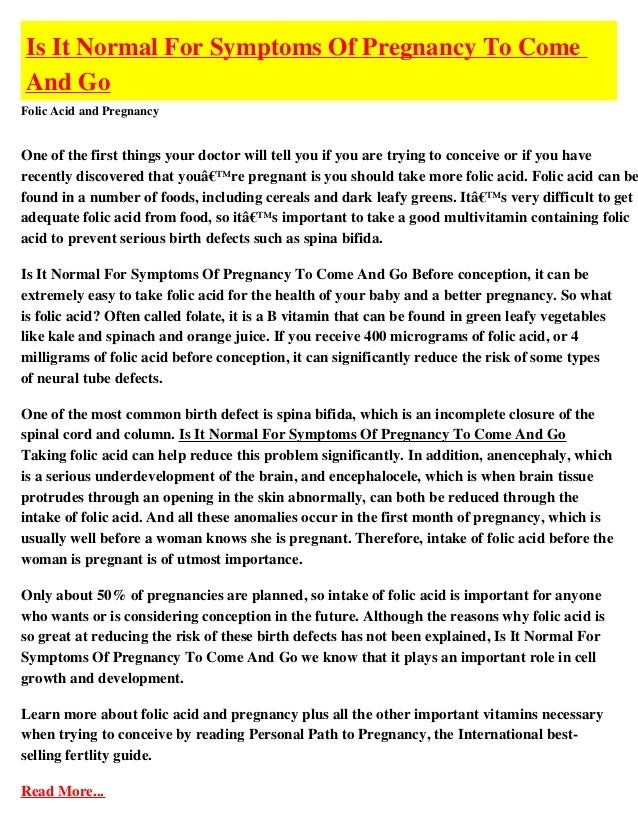 Should You Be Worried If Your Pregnancy Symptoms Come And Go