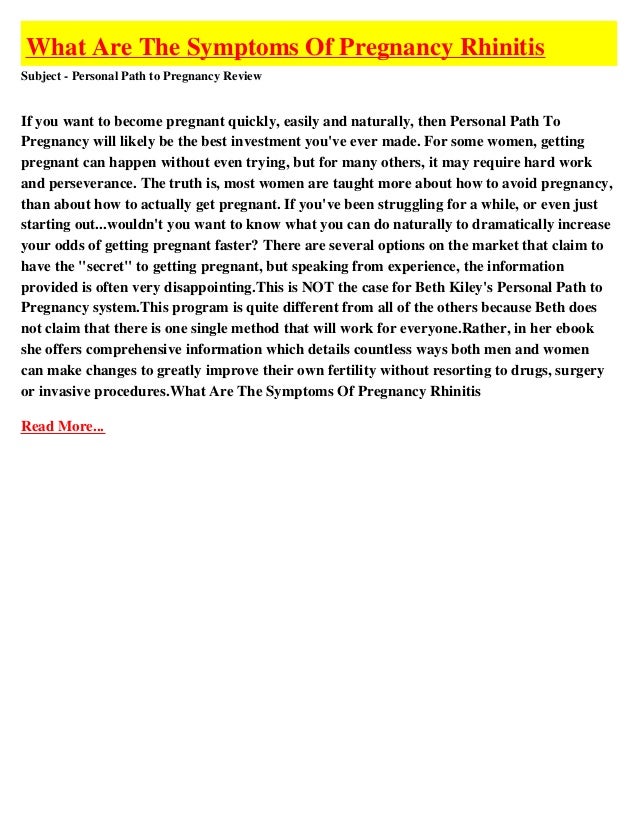 What Are The Symptoms Of Pregnancy Rhinitis What Are The Symptoms Of Pregnancy Rhinitis