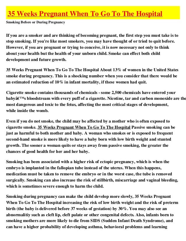 35 Weeks Pregnant When To Go To The Hospital