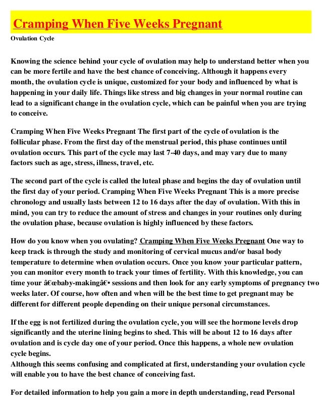 Cramping When Five Weeks Pregnant