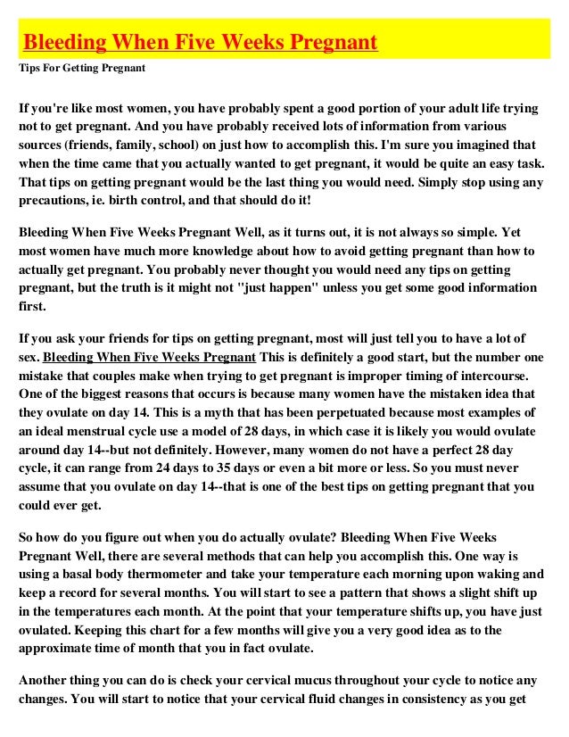 Bleeding When Five Weeks Pregnant