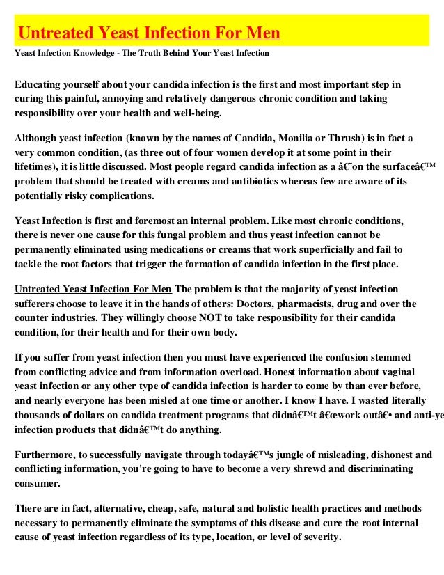 Untreated Yeast Infection For Men
