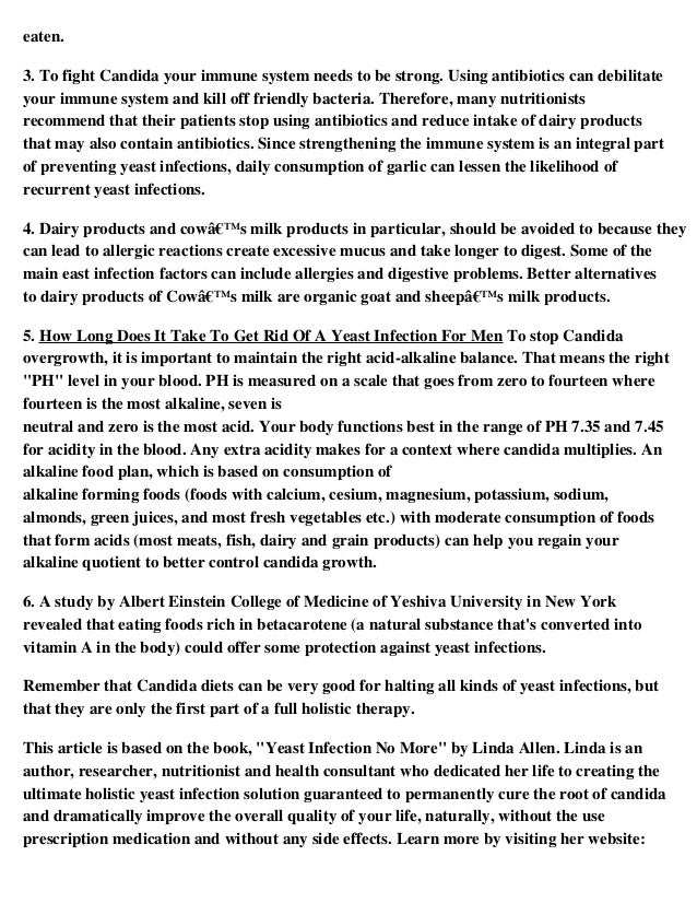 How Long Does It Take To Get Rid Of A Yeast Infection For Men
