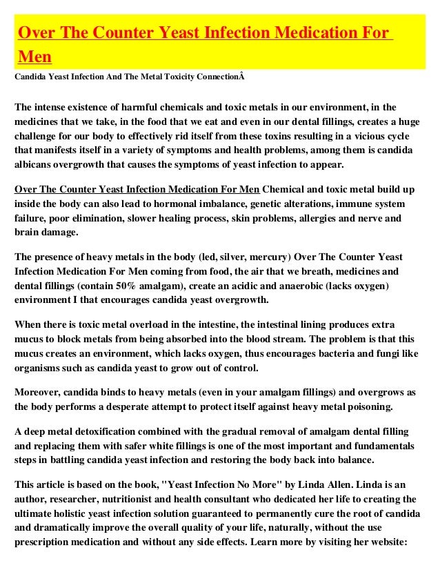 Over The Counter Yeast Infection Medication For Men