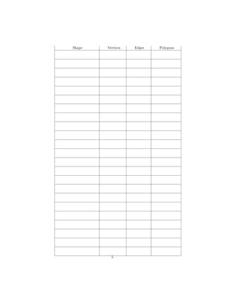 Shape   Vertices   Edges   Polygons




          5
 