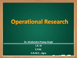 Dr. Shailendra Pratap Singh
J.R. III
S.P.M.
S.N.M.C., Agra
 