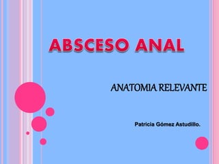 ANATOMIA RELEVANTE
Patricia Gómez Astudillo.
 