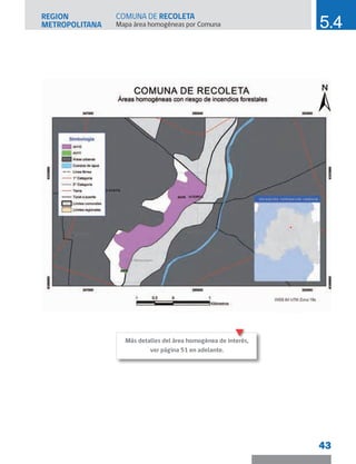 REGION
METROPOLITANA
43
5.4
Mapa área homogéneas por Comuna
COMUNA DE RECOLETA
Más detalles del área homogénea de interés,
ver página 51 en adelante.
 
