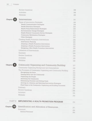 Planning, Implementing & Evaluating Health Promotion Programs: A Primer ...