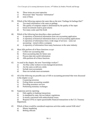 Test Bank for Core Concepts of Accounting Information Systems 14th by ...
