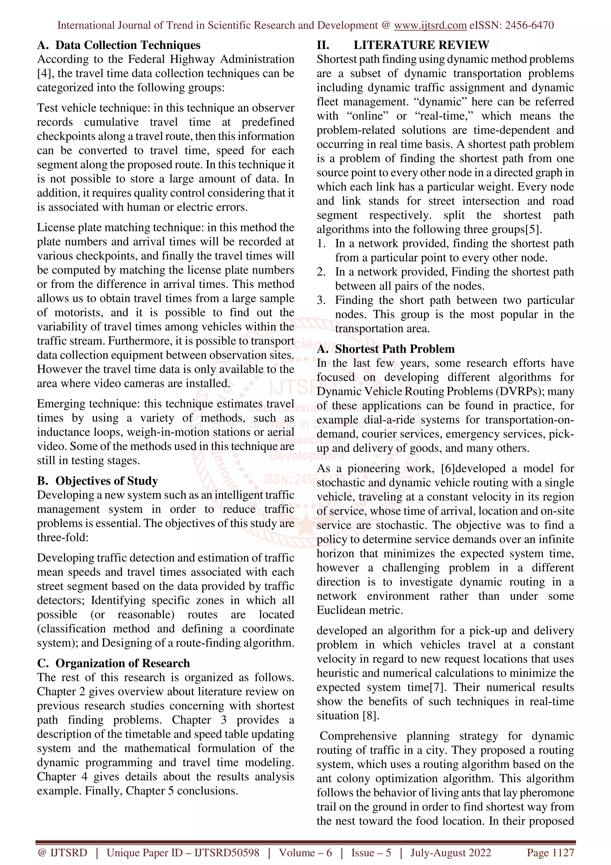 Intelligent Traffic Management System Using Shortest Path Pdf Auto