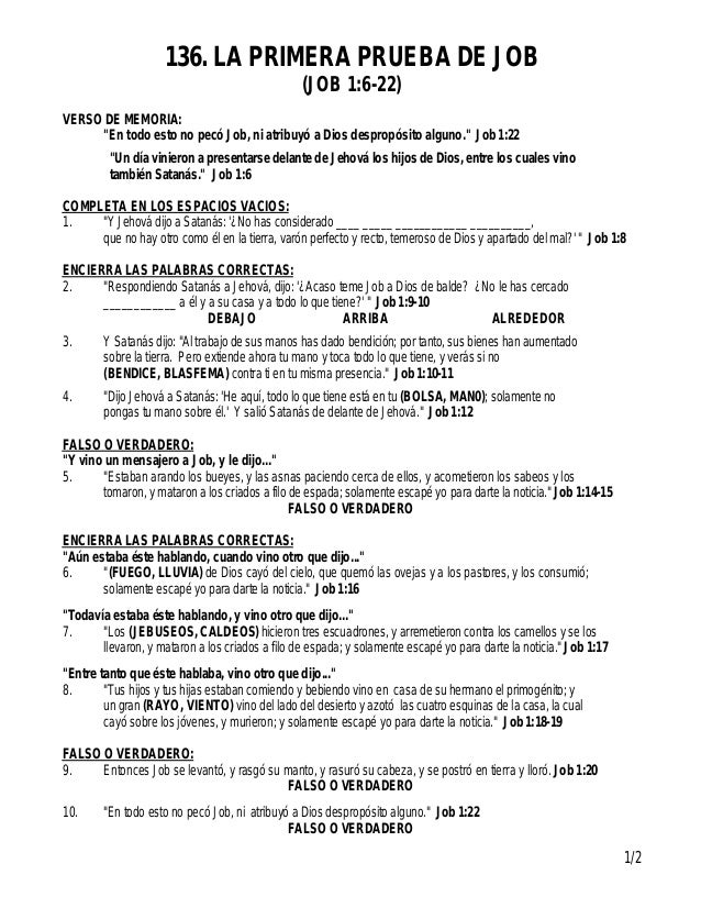 136 la primera prueba de job