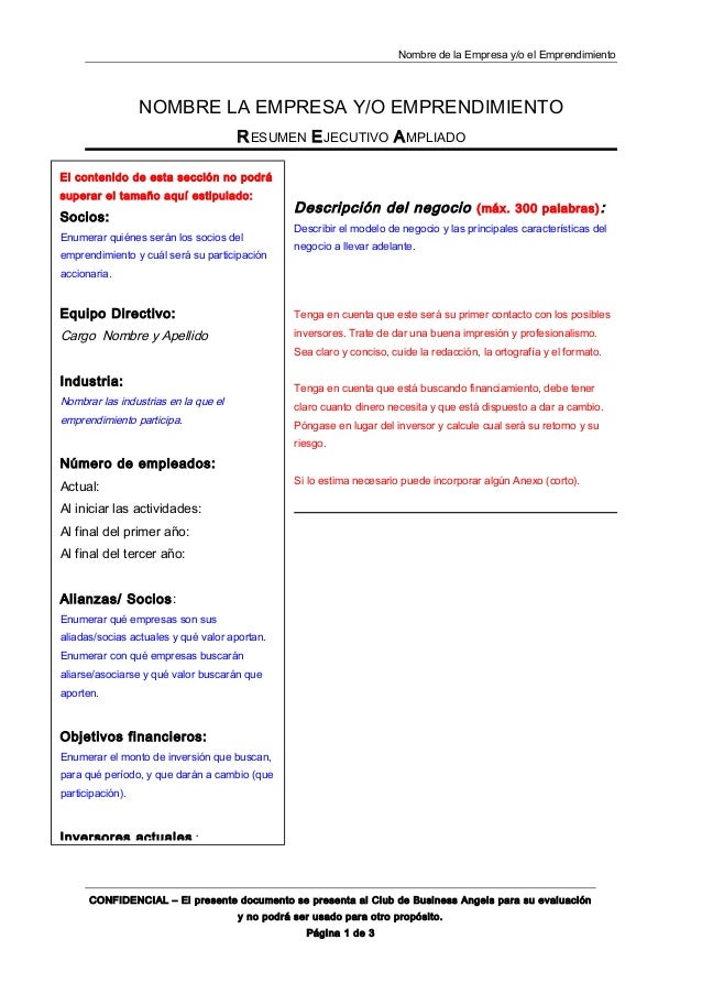 modelo de resumen ejecutivo iae formatos de resumen ejecutivo