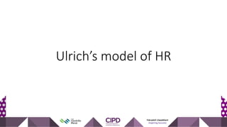 Ysbrydoli Llwyddiant
Inspiring Success
Ulrich’s model of HR
 