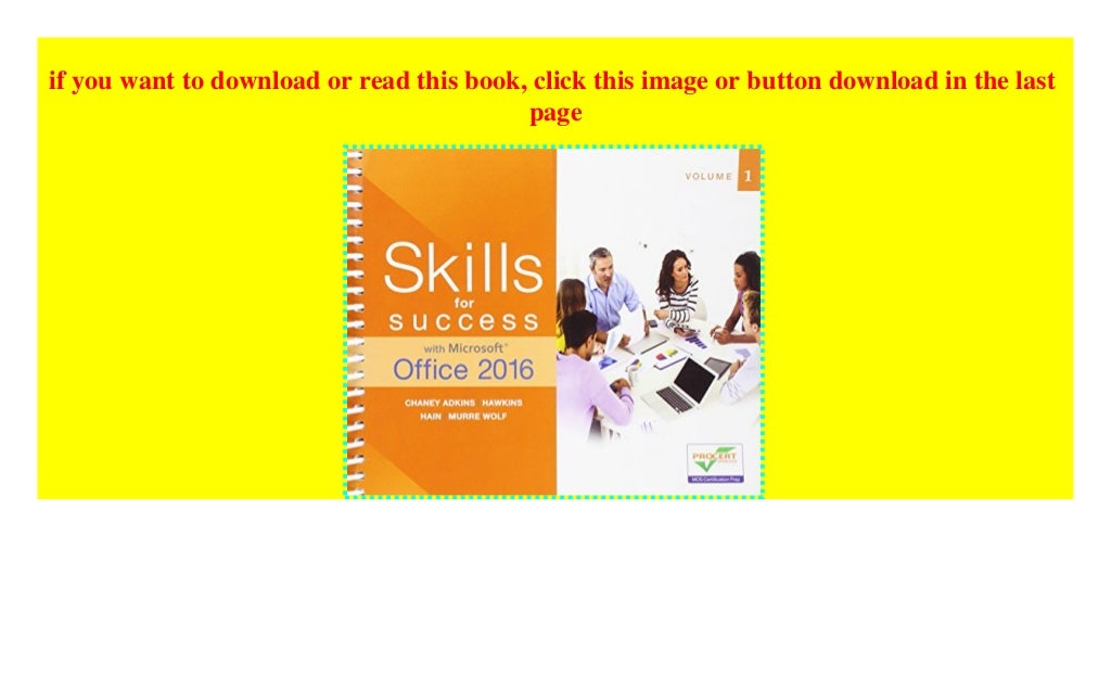 skills for success with microsoft office 2016 pdf