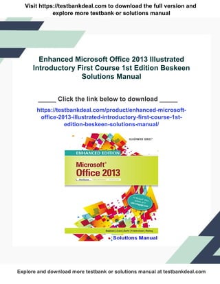 Enhanced Microsoft Office 2013 Illustrated Introductory First Course ...