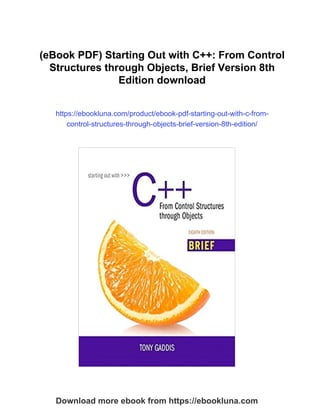 (eBook PDF) Starting Out with C++: From Control Structures through ...