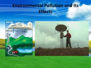 Environmental Pollution and Its
Effects
 