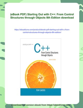 (eBook PDF) Starting Out with C++: From Control Structures through ...