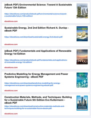 (eBook PDF) Renewable Energy: Power for a Sustainable Future 4th ...