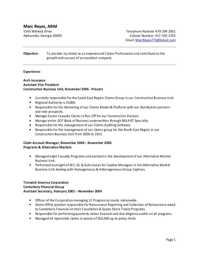 marc reyes georgia resume construction vice president resume