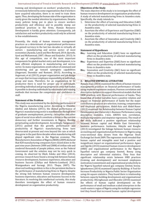 Effect of Human Resource Development on Organization Productivity A ...