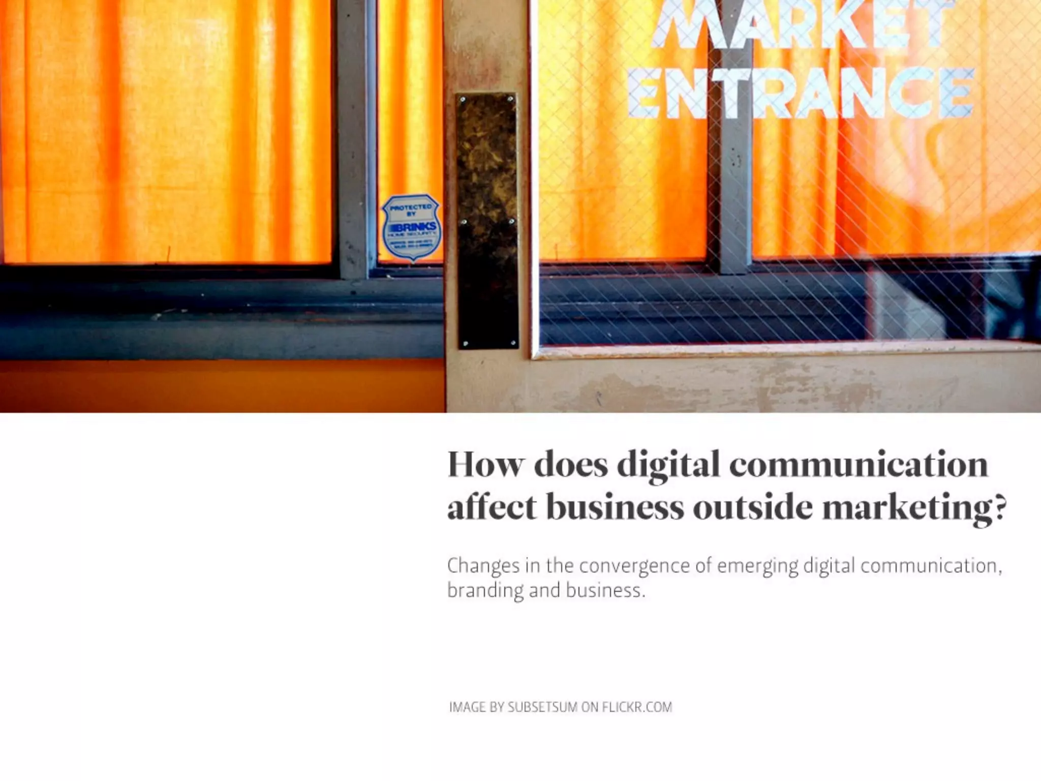 Outside - the future is not in front of us...