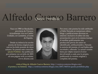 Queda Prohibido: Alfredo Cuervo Barrero [no es de Neruda] (por ...