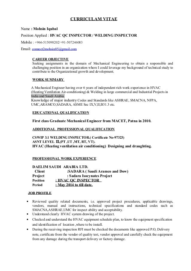 hvac resumes