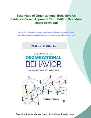 Essentials of Organizational Behavior: An Evidence-Based Approach