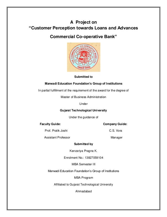 loans and advances project loans and advances project