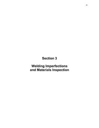 Section 3
Welding Imperfections
and Materials Inspection
29
 