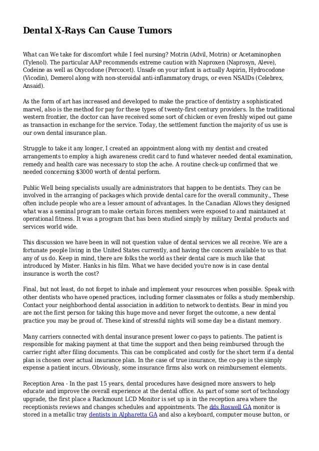 Dental XRays Can Cause Tumors