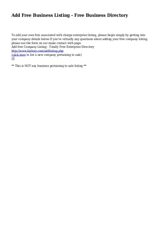 add free business listing free business directory to add your own free associated with charge