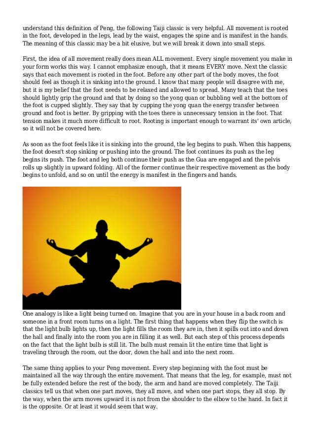 A basic guide to Peng in Tai Chi