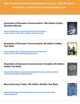 Essentials of Business Communication 10th Edition Guffey Test Bank | PDF