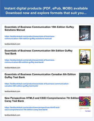 Essentials of Business Communication 10th Edition Guffey Test Bank | PDF