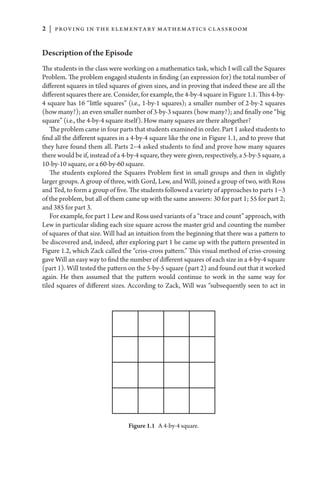 One Big Square Math Problem Proving in elemental mathematical classroom 1st Edition Andreas J ...